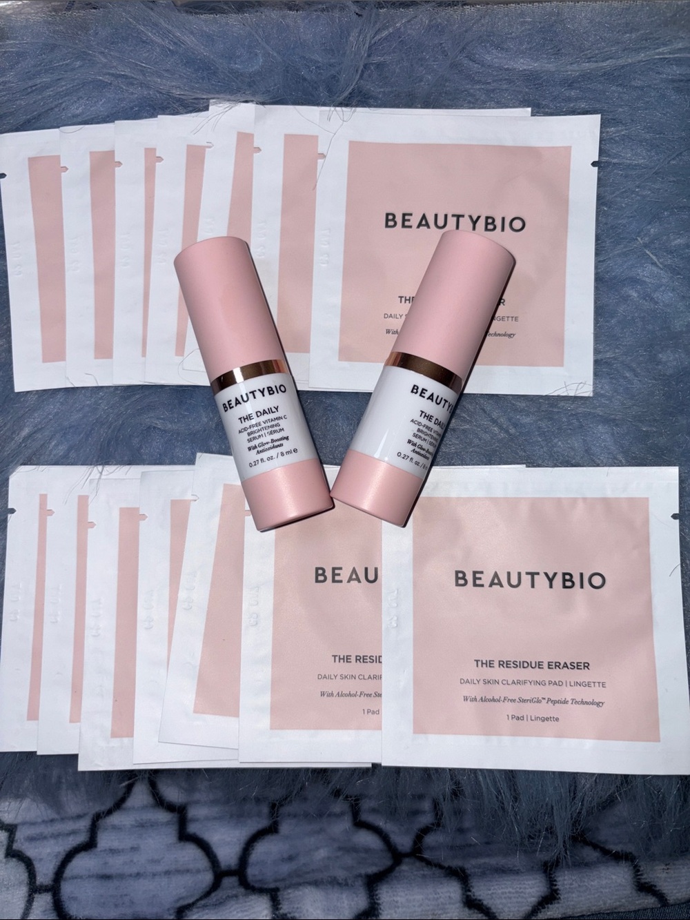 BeautyBio The Daily Vitamin C Serum & Residue Eraser Daily Cleanser Pads NEW